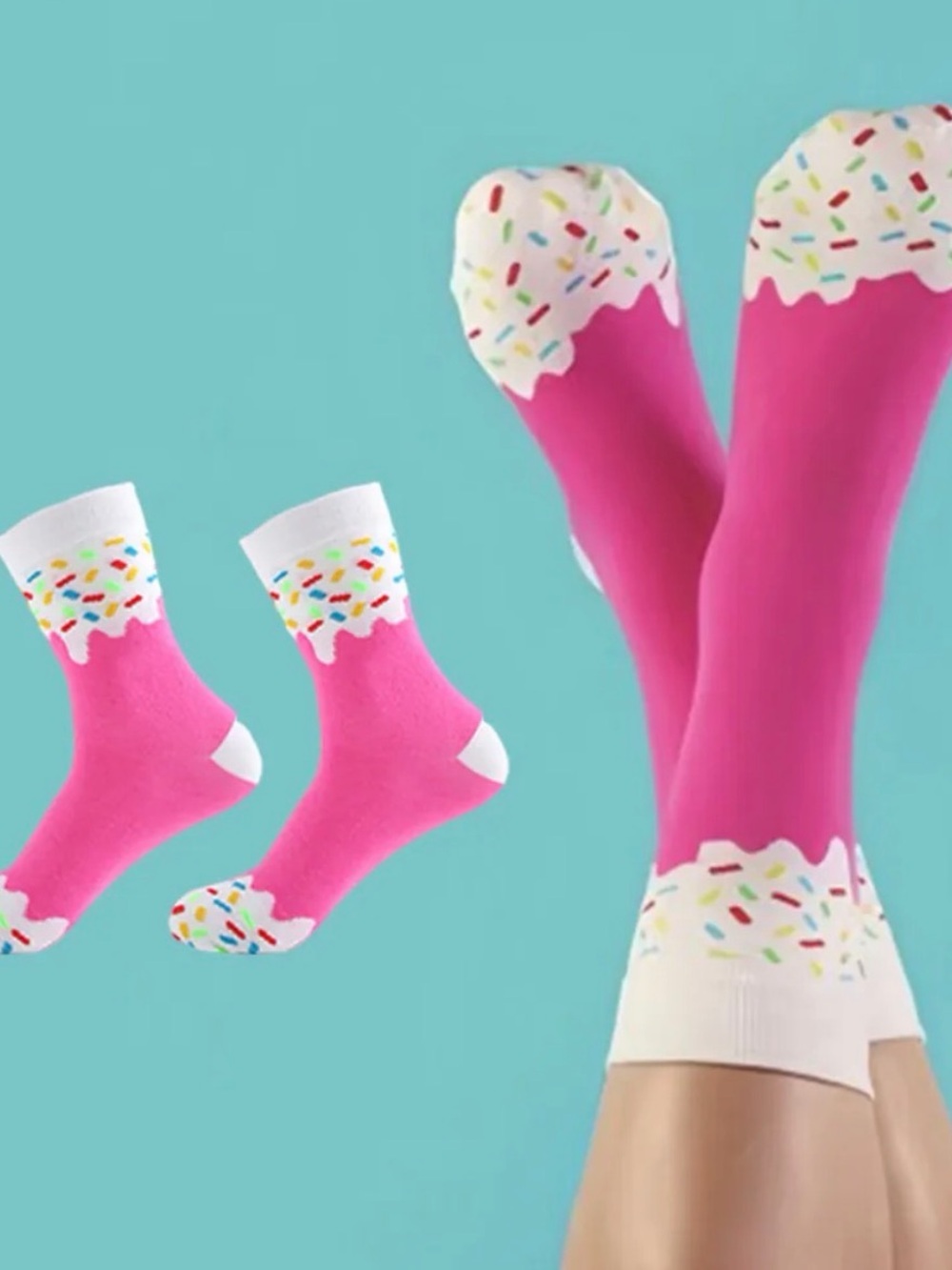 4PK Novelty Fruit & Dessert Crew Socks NIP BUY NOW PRICE - Picture 4 of 5
